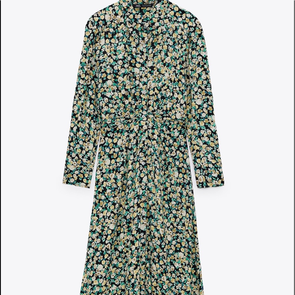 Print Dress Green. Size XS.
